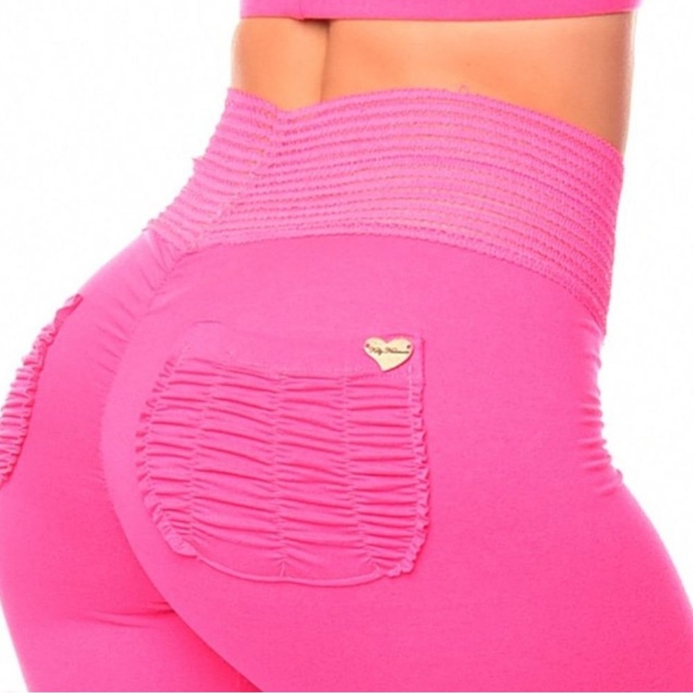 Cute booty lounge leggings pocket on bum scrunch butt fuchsia pink rare iconic